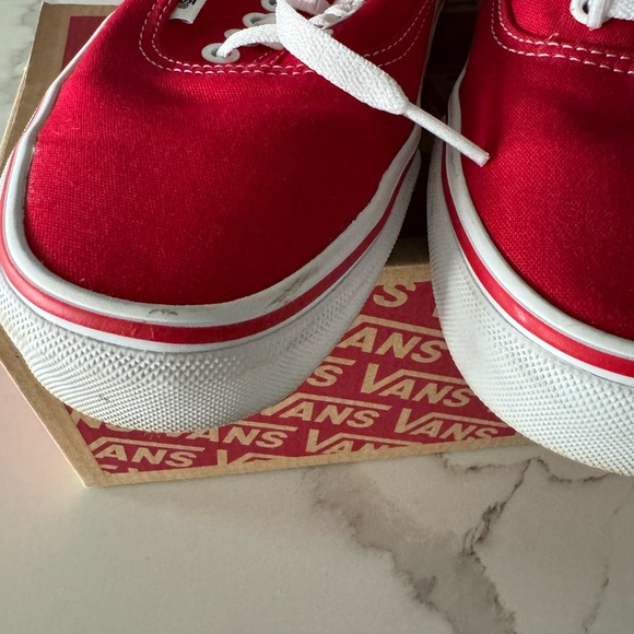 VANS Authentic Red Canvas Low Top Sneakers - Picture 5 of 8